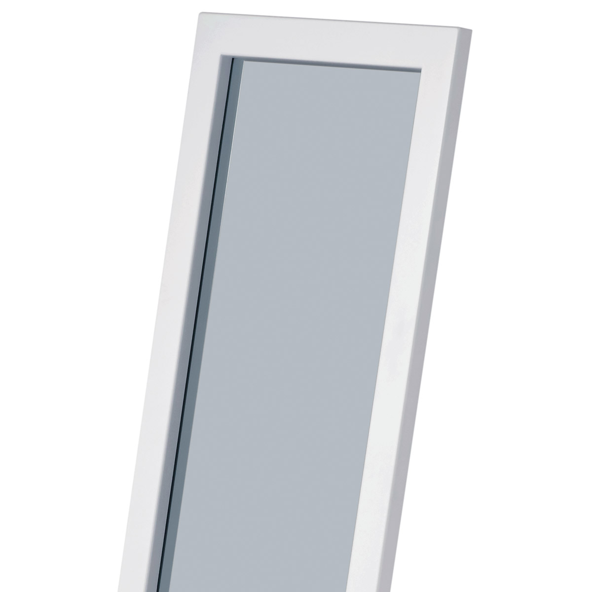 Zrcadlo stojací, v.150 cm, konstrukce z MDF, bílá matná barva