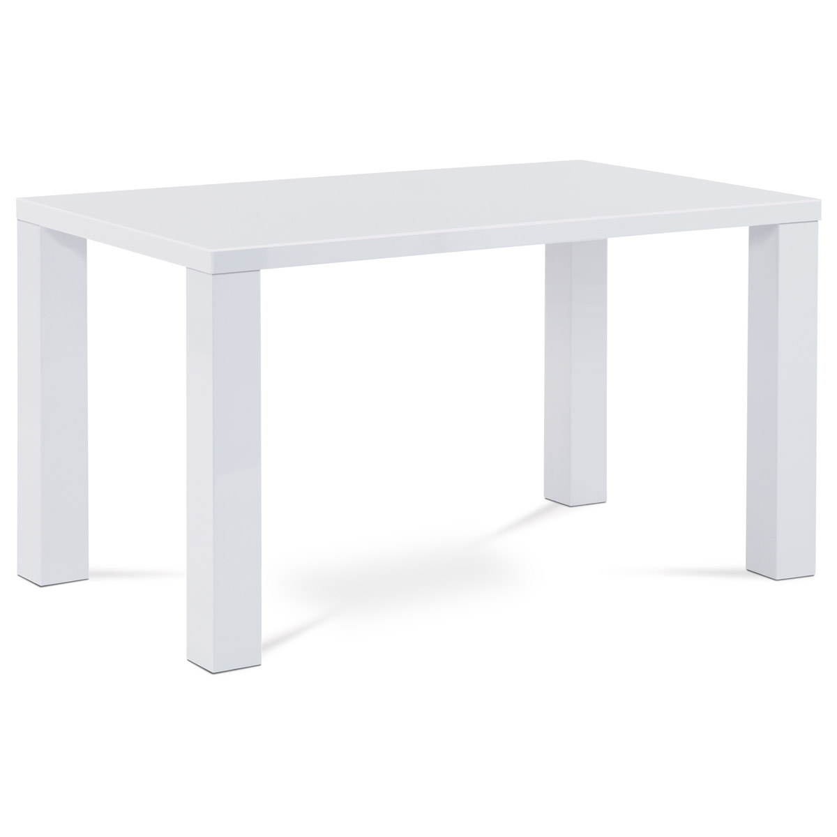 Jídelní stůl 135x80x76 cm, vysoký lesk bílý