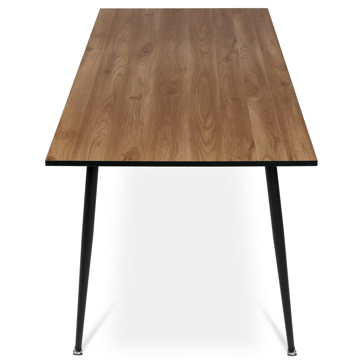 Jídelní stůl, 160x80, deska MDF, dýha divoký dub, kovové nohy,  černý lak