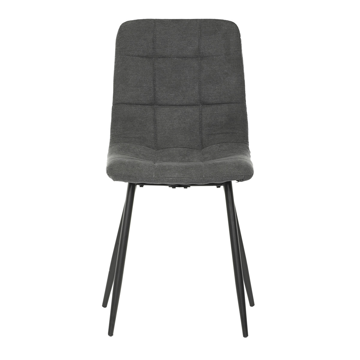 Jídelní židle, potah šedá látka, kovová čtyřnohá podnož, černý mat