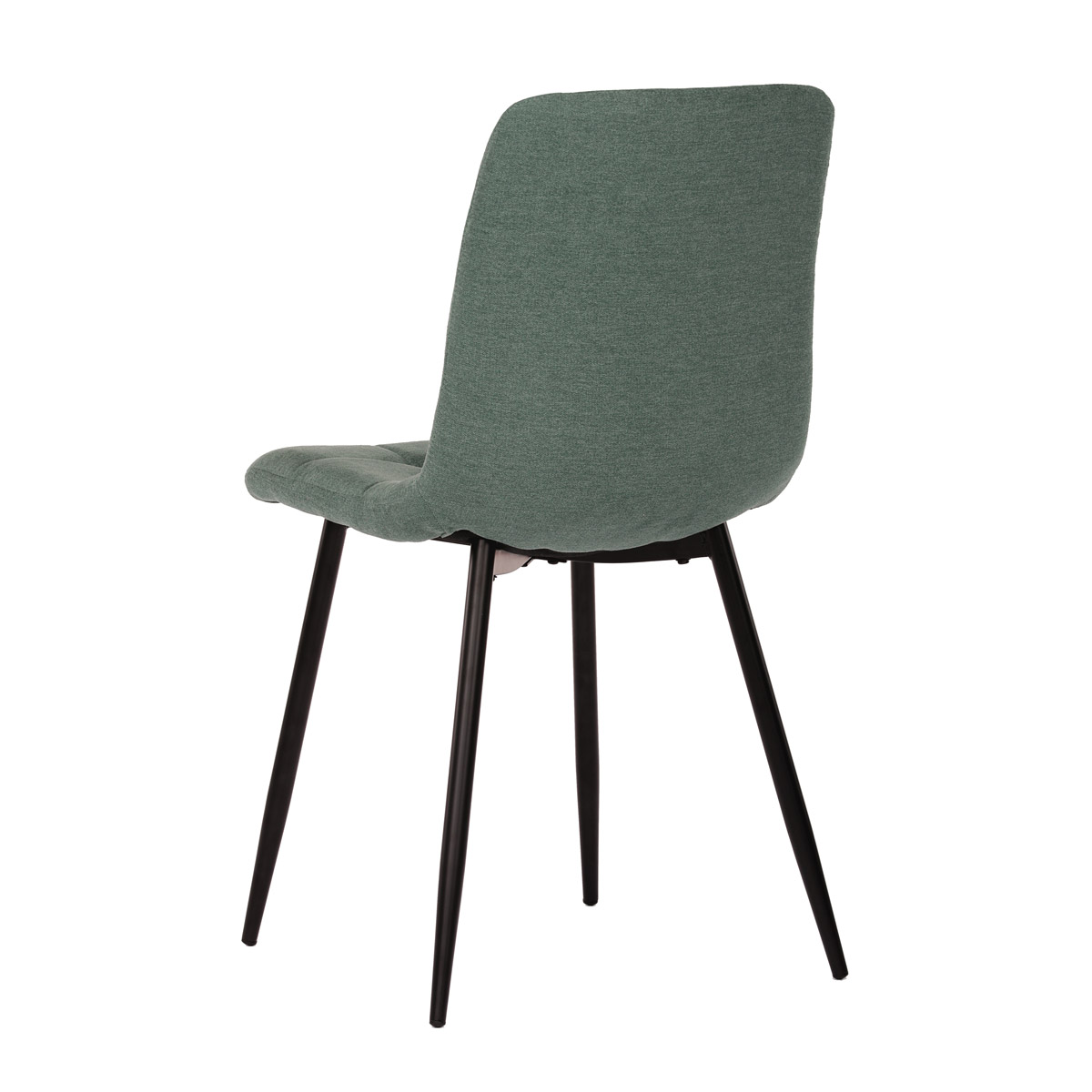 Jídelní židle, potah zelená látka, kovová čtyřnohá podnož, černý mat