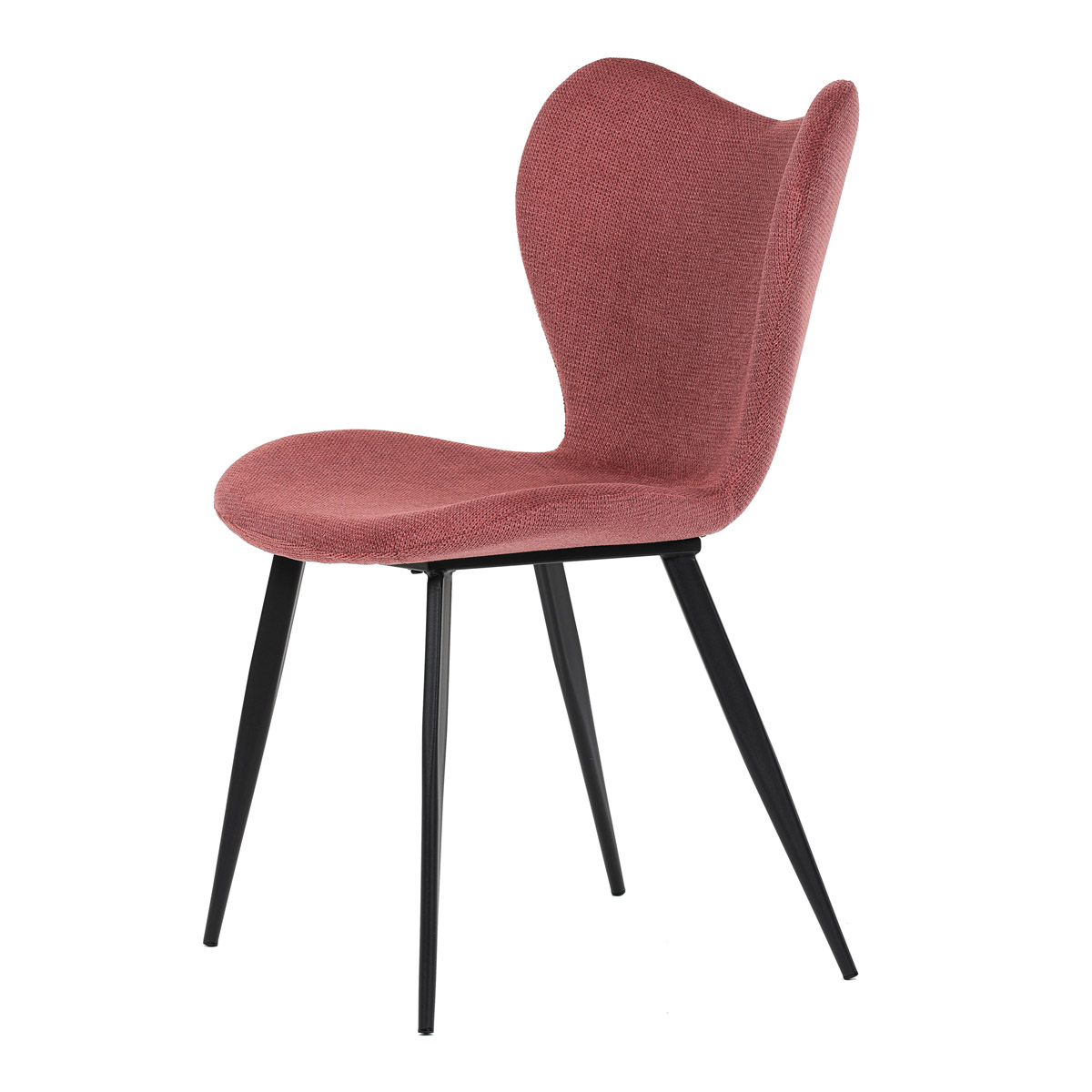 Židle jídelní, červená látka, černá kovová podnož