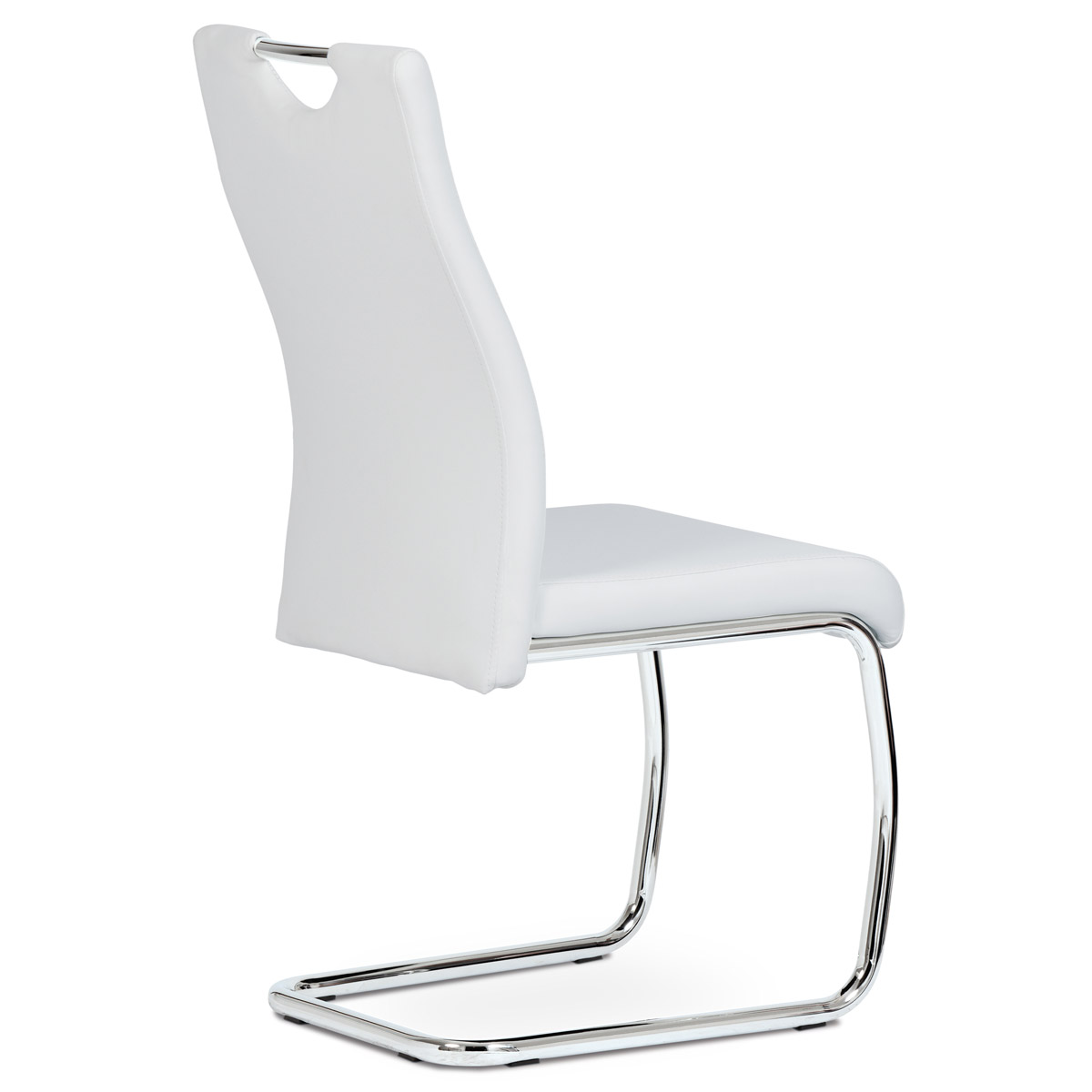 Jídelní židle koženka bílá / chrom