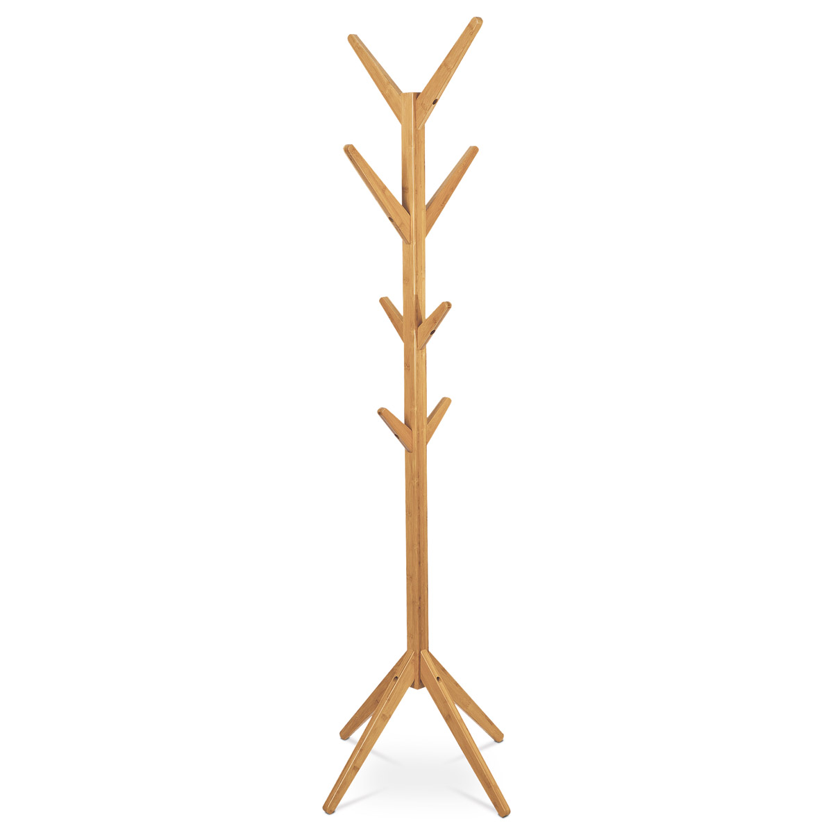 Věšák dřevěný stojanový, masiv bambus, přírodní odstín