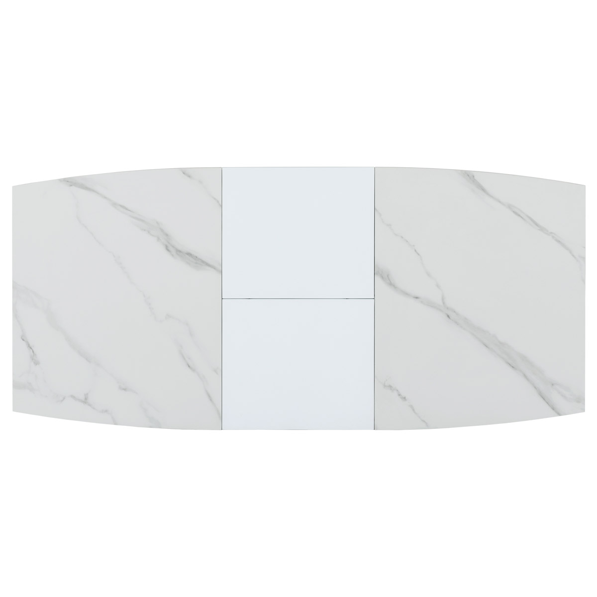 Jídelní stůl 120+40x70 cm, keramická deska bílý mramor, MDF, bílý matný lak - HT-424M WT