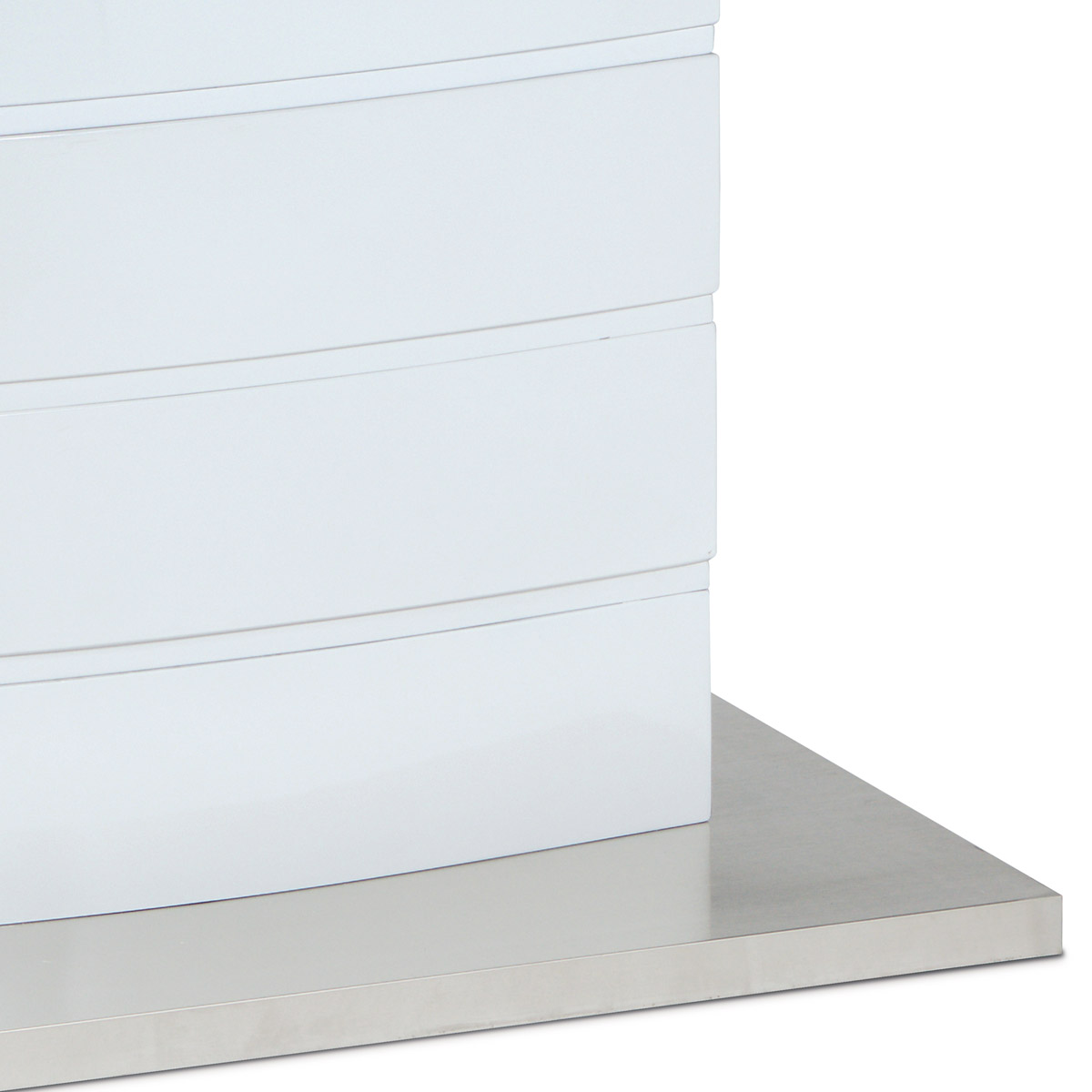 Rozkládací jídelní stůl 140+40x80x76 cm, bílé sklo, bílý vysoký lesk, broušený n