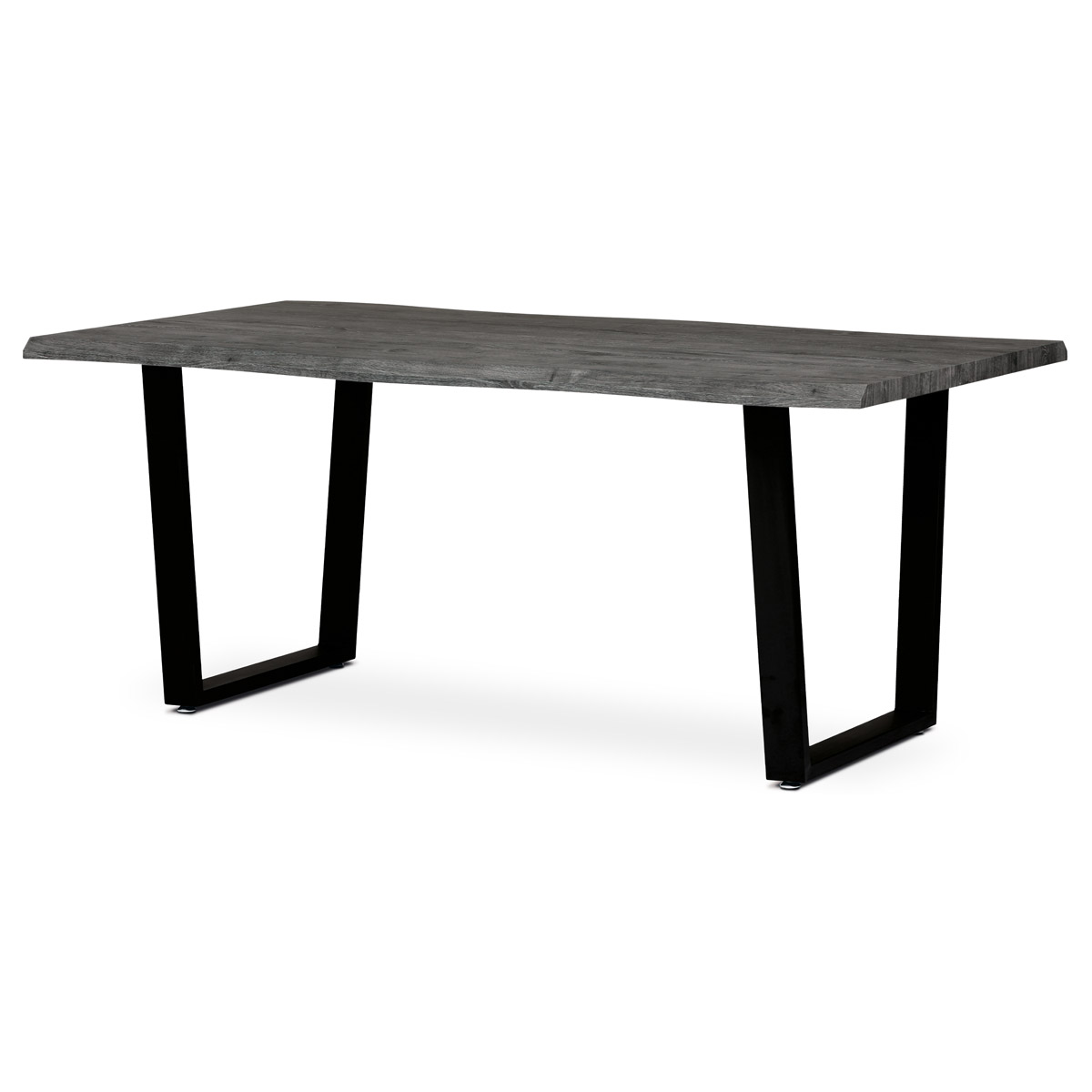 Jídelní stůl, 180x100 cm, MDF deska, šedá deska, kov, černý lak