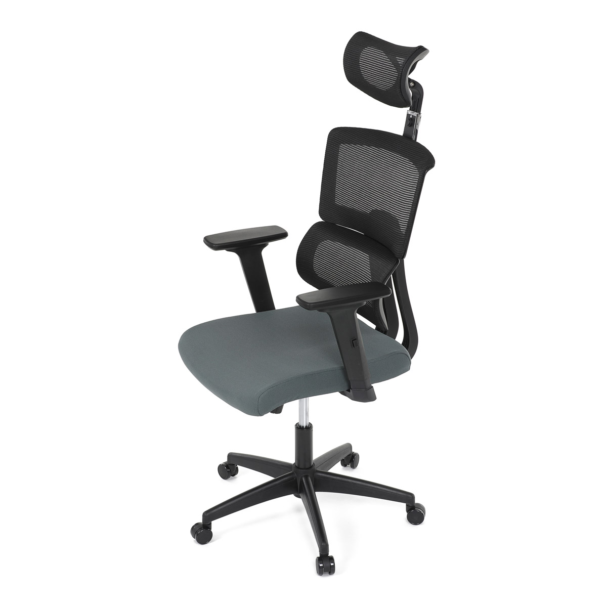 Kancelářská židle, potah šedá látka a černá síťovina MESH, houpací mech.