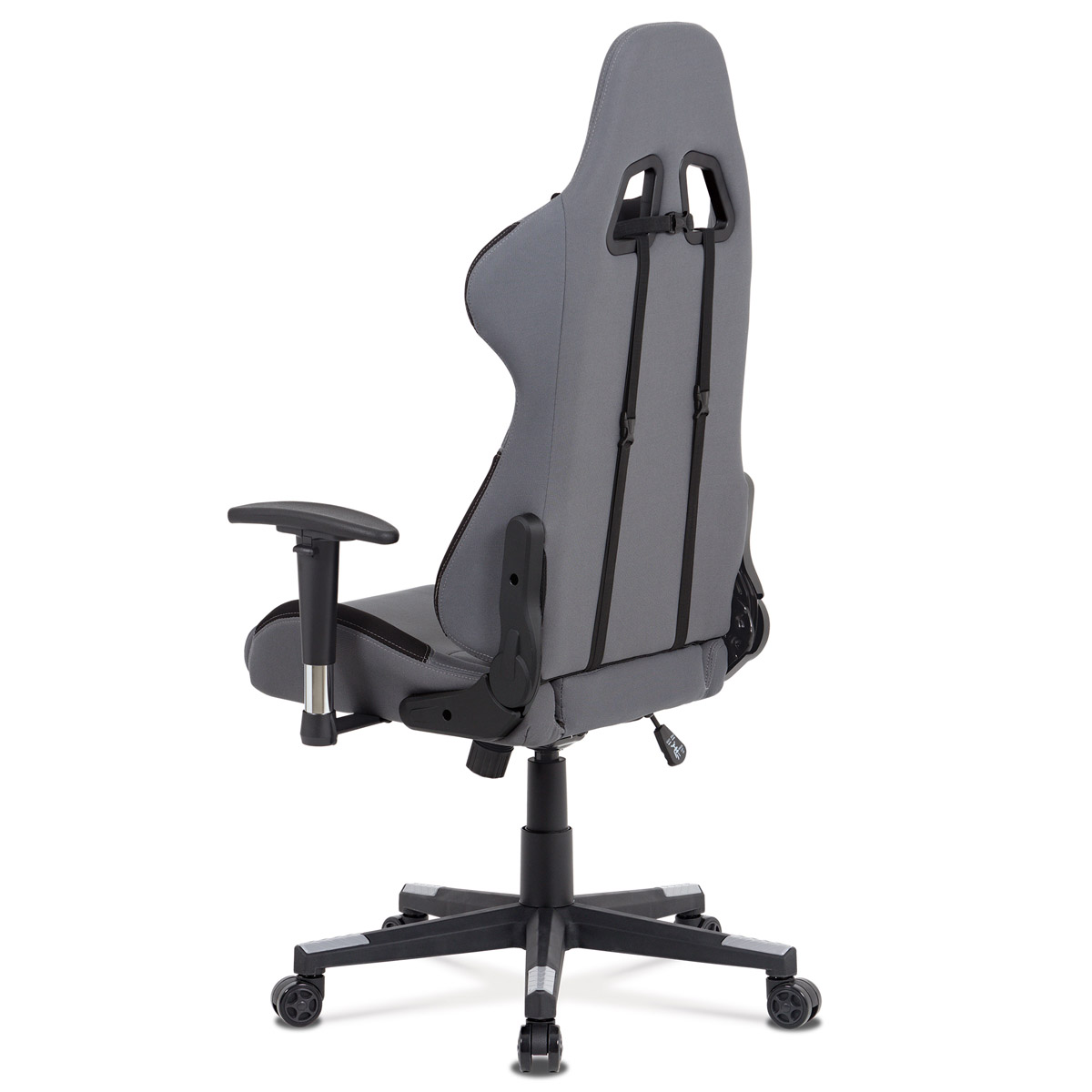 Kancelářská židle houpací mech., šedá + černá látka, plast. kříž