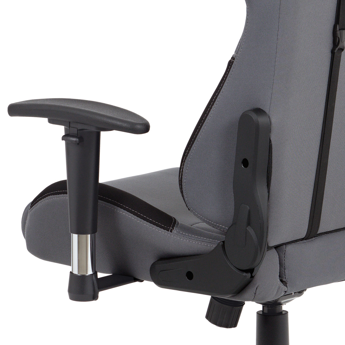 Kancelářská židle houpací mech., šedá + černá látka, plast. kříž
