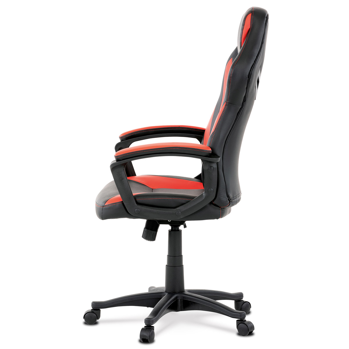 Herní židle, potah - červená a černá ekokůže. houpací mechanismus