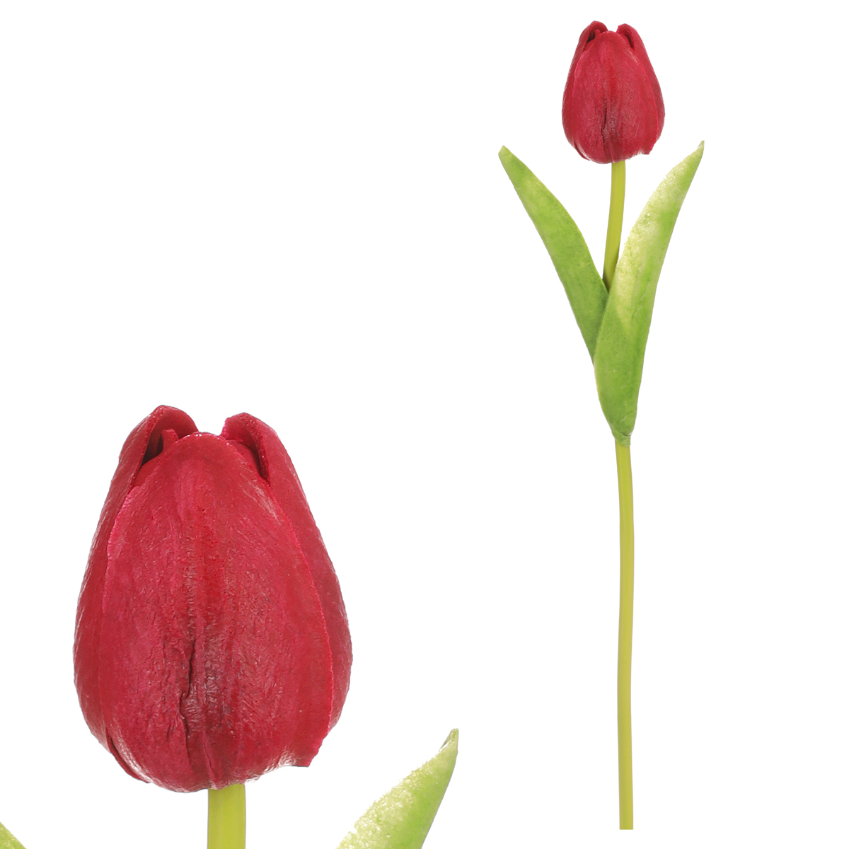 Tulipán, barva červená. Květina umělá pěnová
