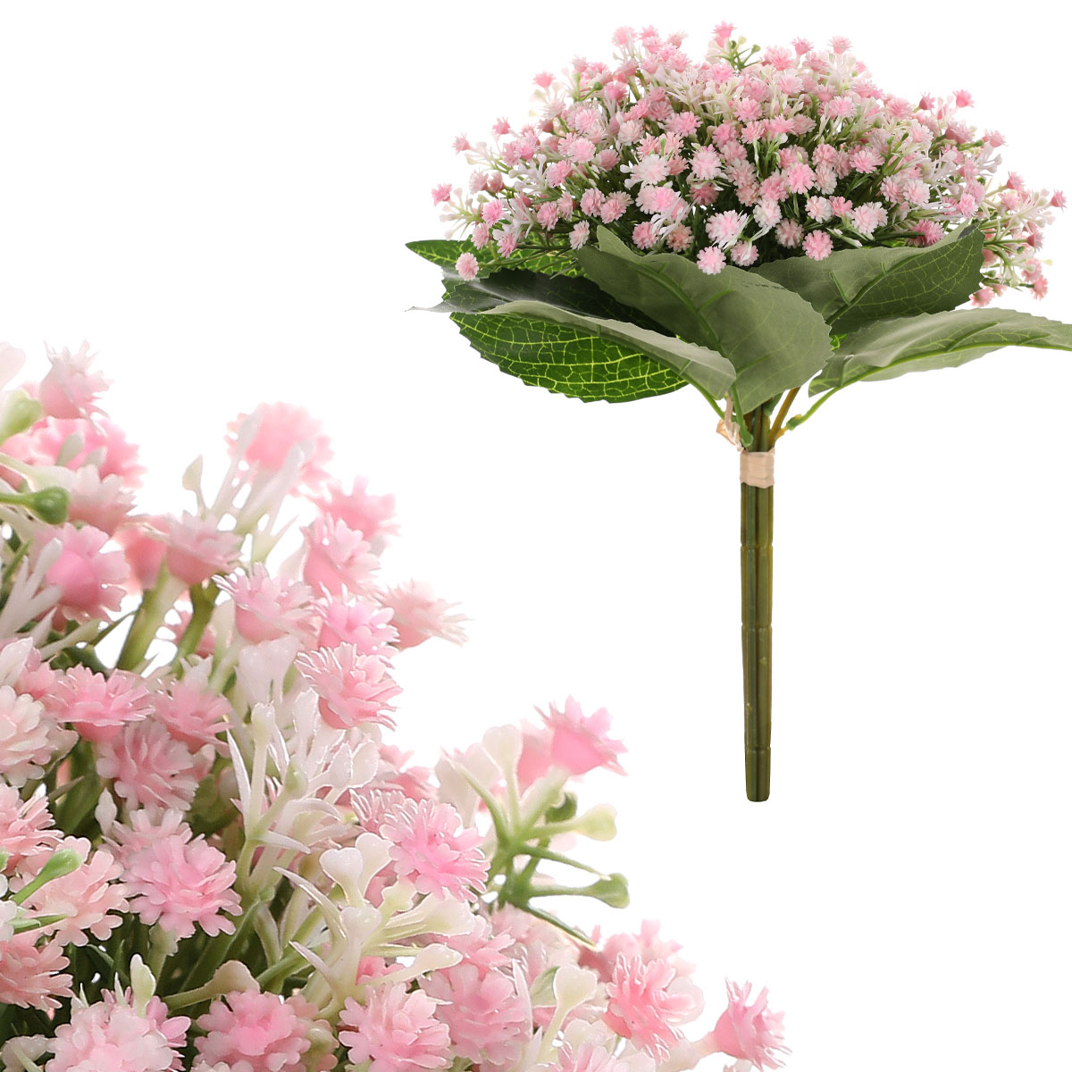 Nevěstin závoj, puget, růžové květy.