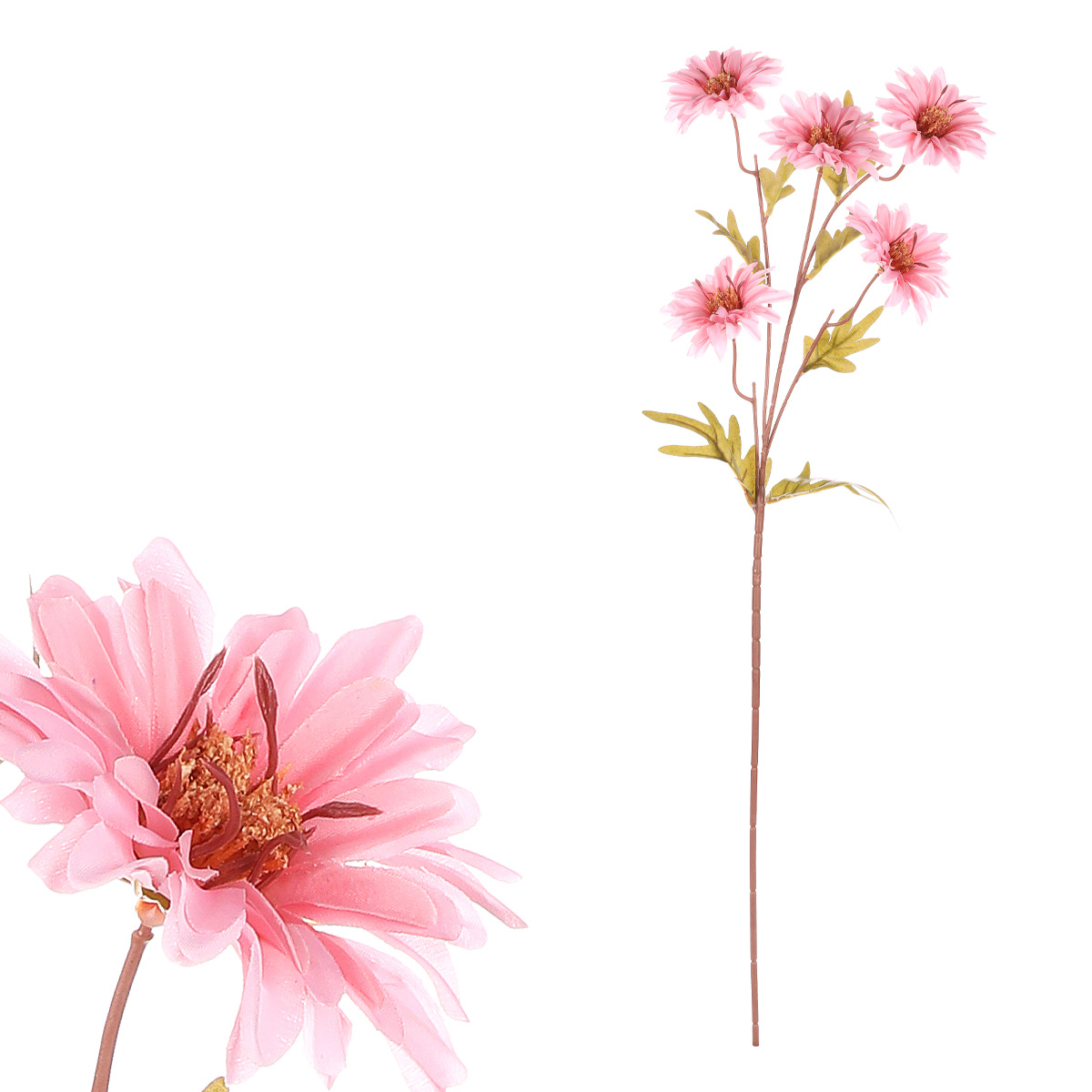 Kopretina, barva: růžová. Květina umělá.