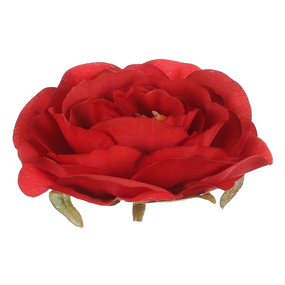 Růže, barva červená. Květina umělá vazbová. Cena za balení 12 kusů.
