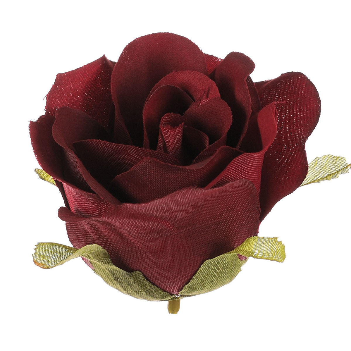 Růže, tmavě červená. Květina umělá vazbová. Cena za balení 12 kusů.