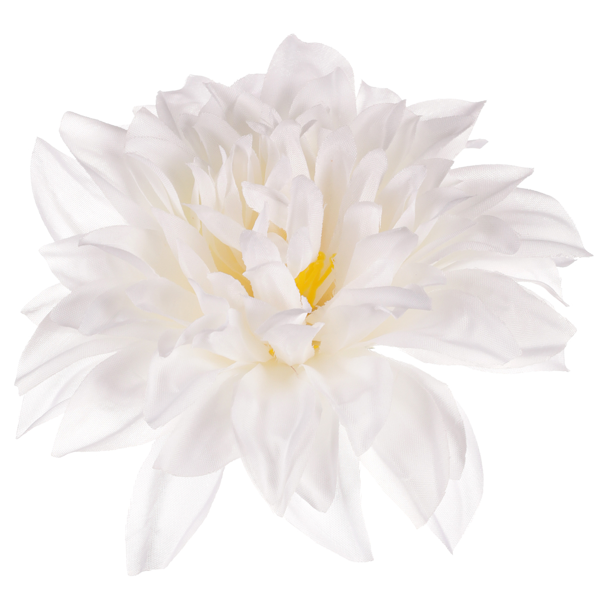 Jiřina, barva bílá. Květina umělá vazbová. Cena za balení 12ks.