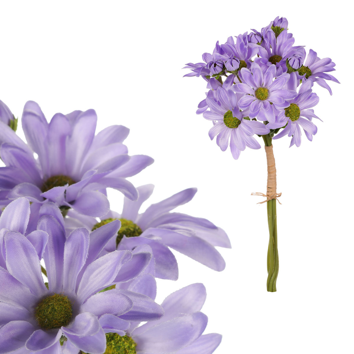 Kopretina, barva fialová. Květina umělá.