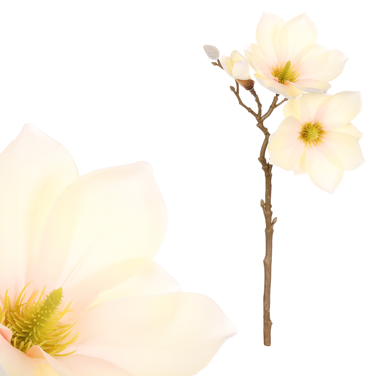 Magnolie - umělá květina, barva krémová.
