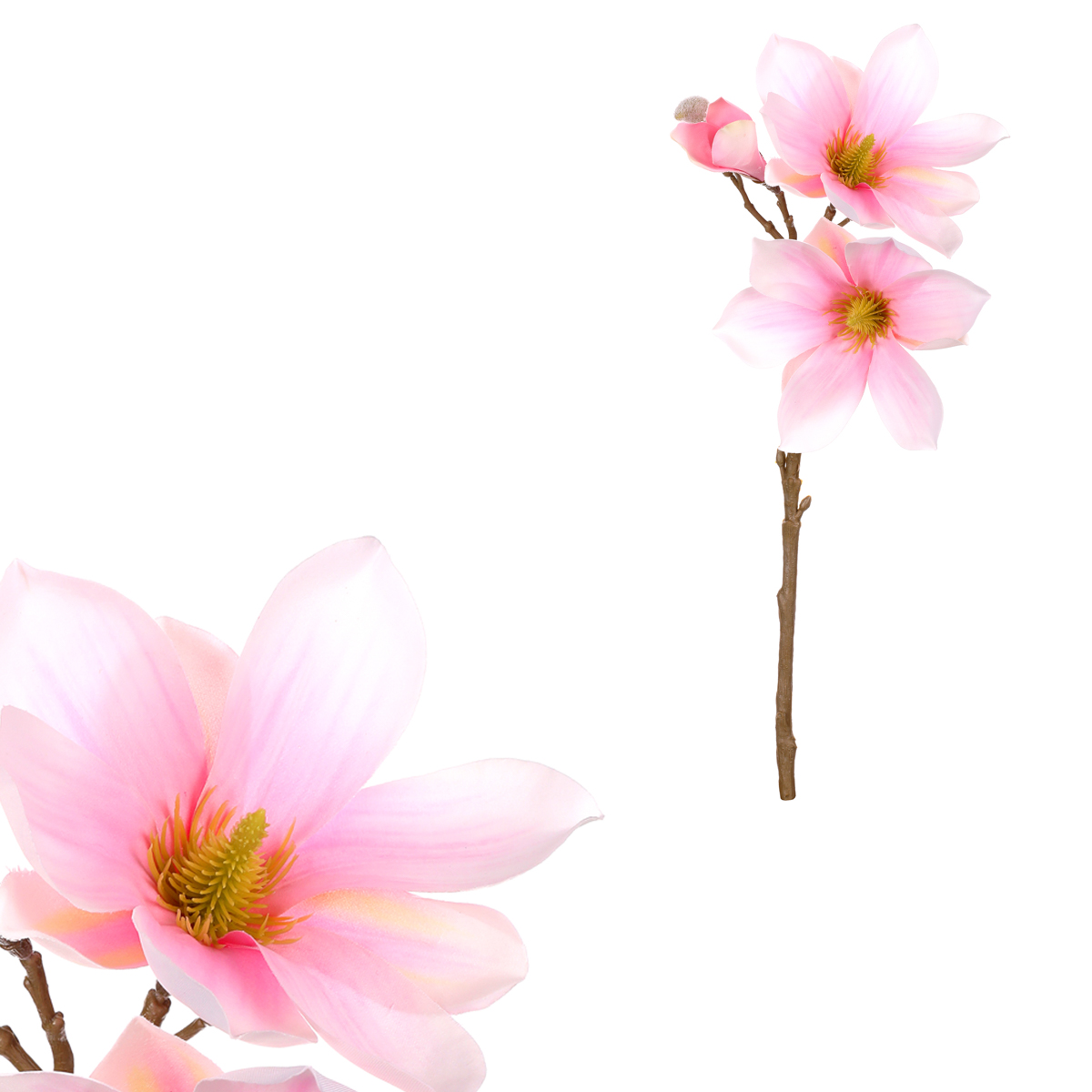 Magnolie - umělá květina, barva růžovo - bílá.