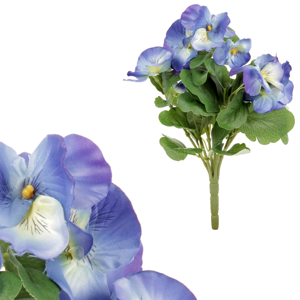 Maceška - kytice z umělých květin, barva modrá.