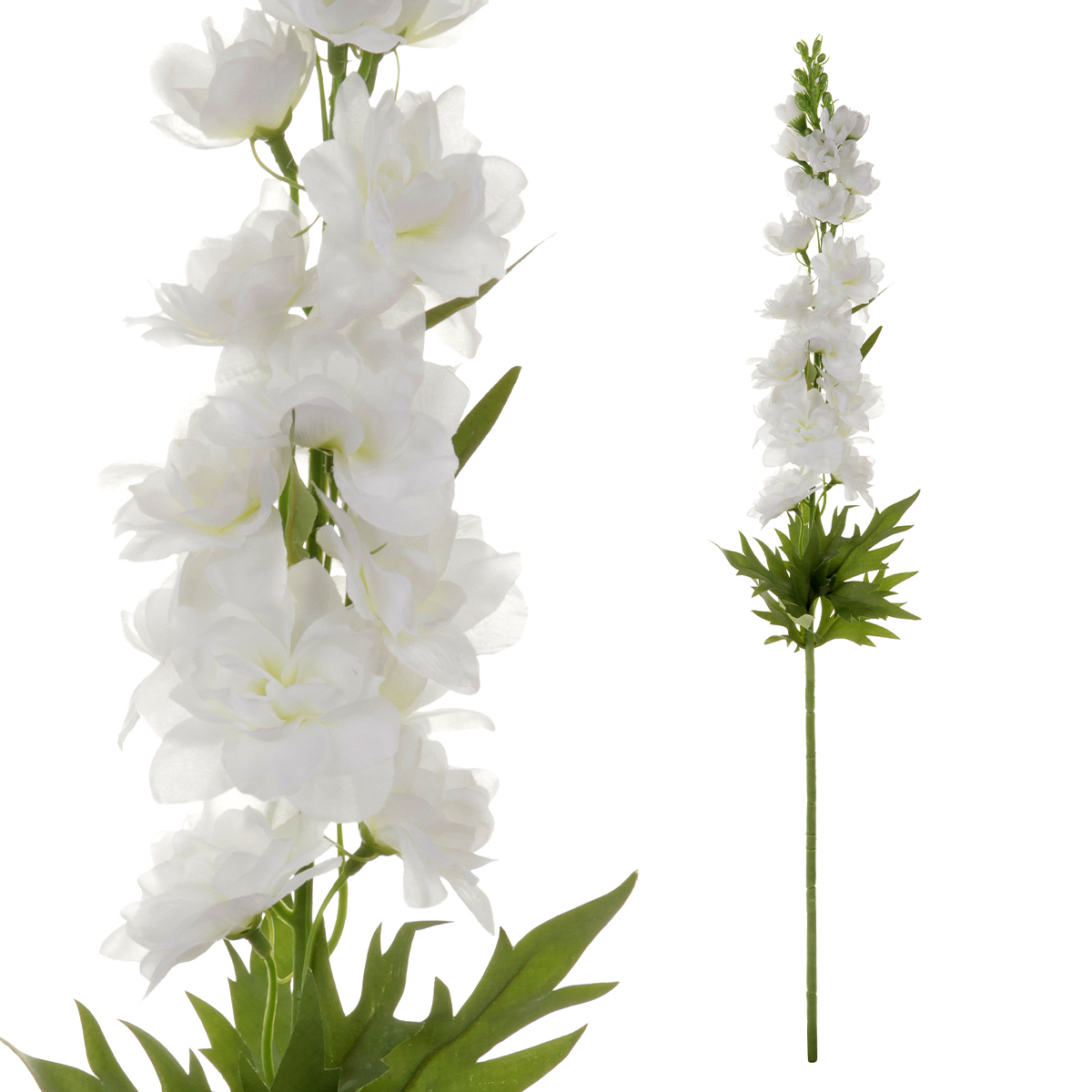 Ostrožka - umělá květina, barva bílá.
