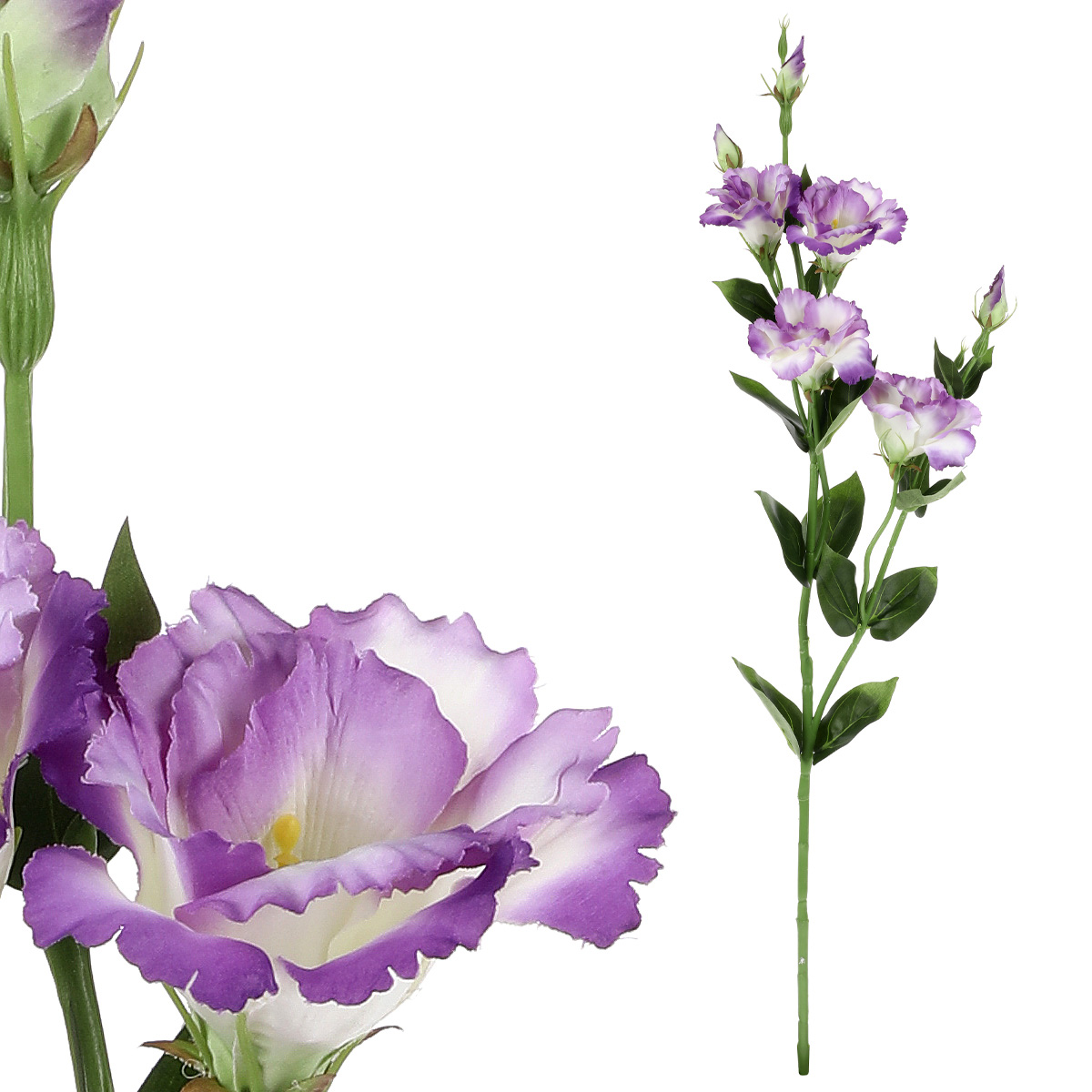 Eustoma - umělá květina, barva fialová.