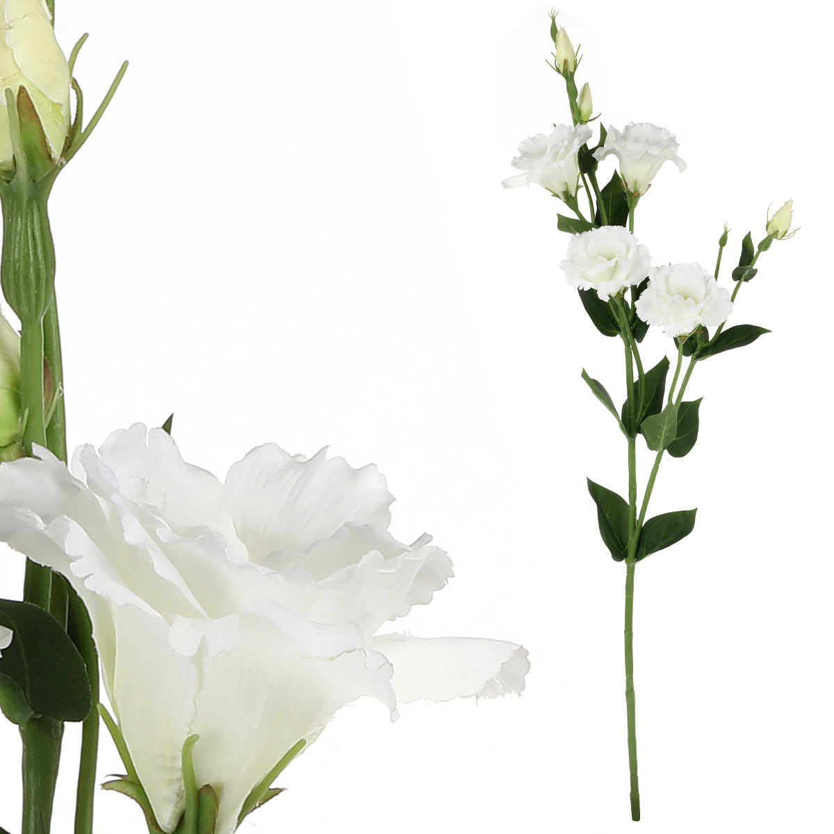 Eustoma - umělá květina, barva bílá.
