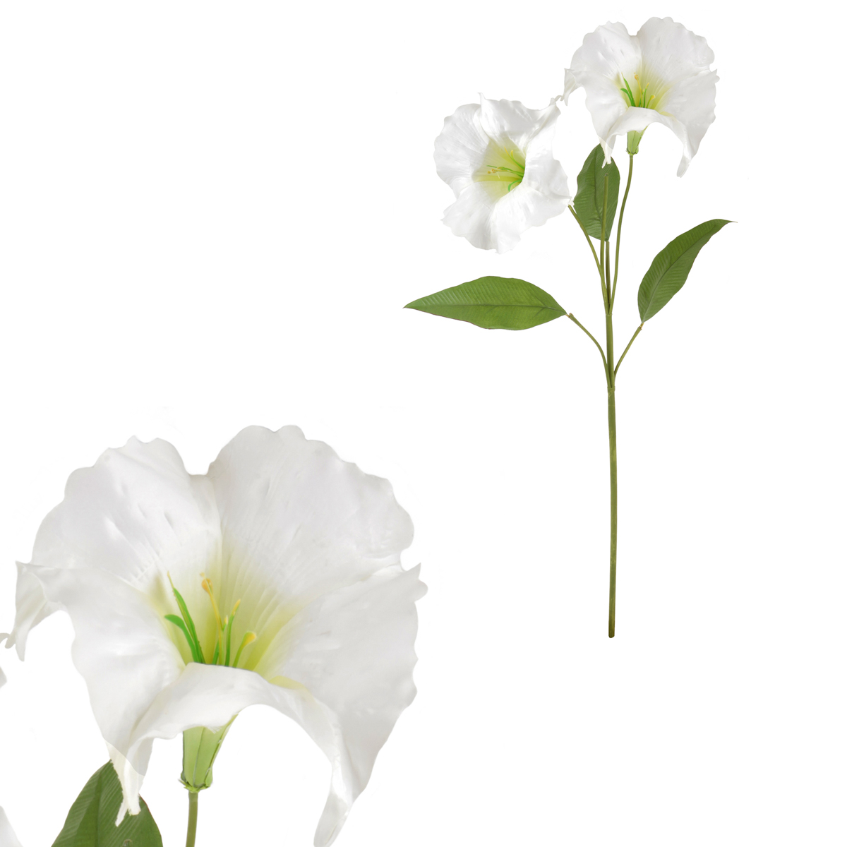Durman, barva bílá. Květina umělá.