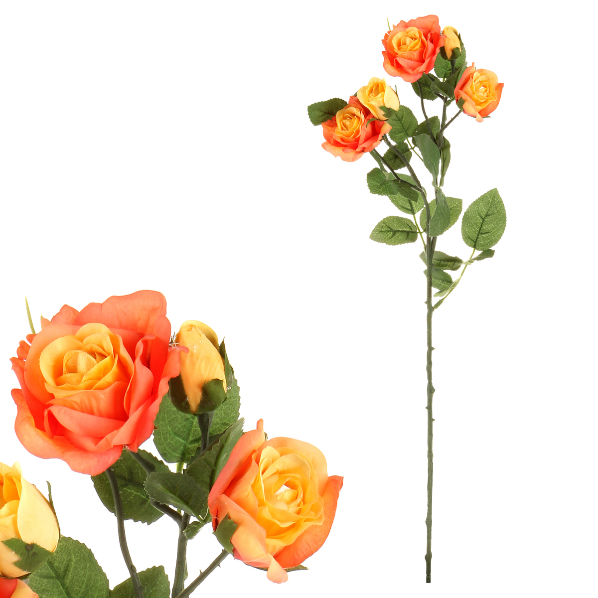 Růže, barva oranžová. Květina umělá.