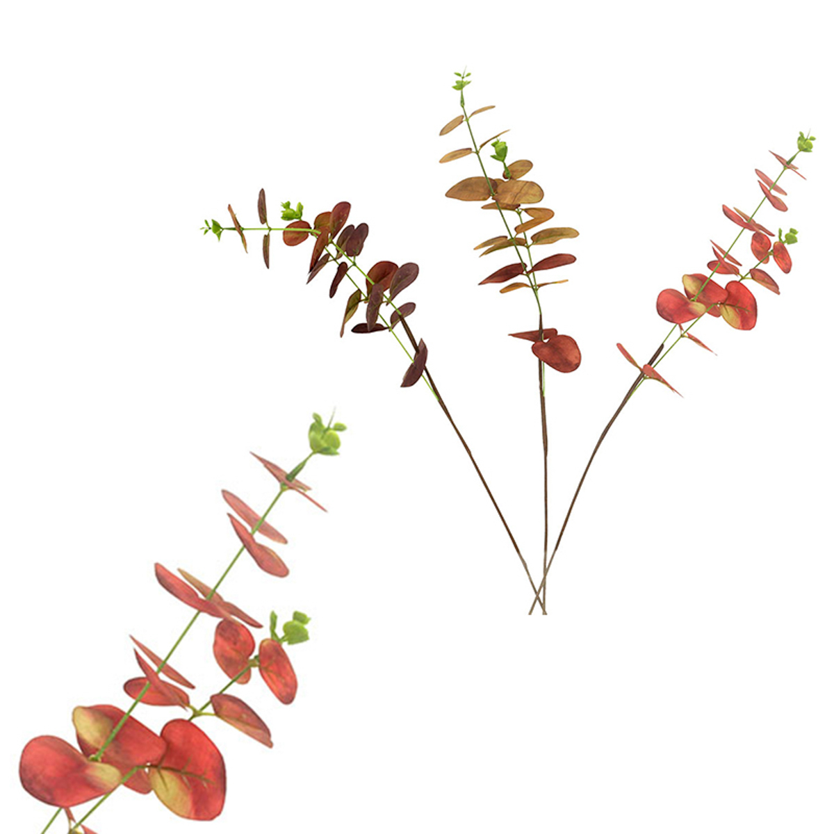 Eukalyptus, mix 3 podzimních barev. Květina umělá.