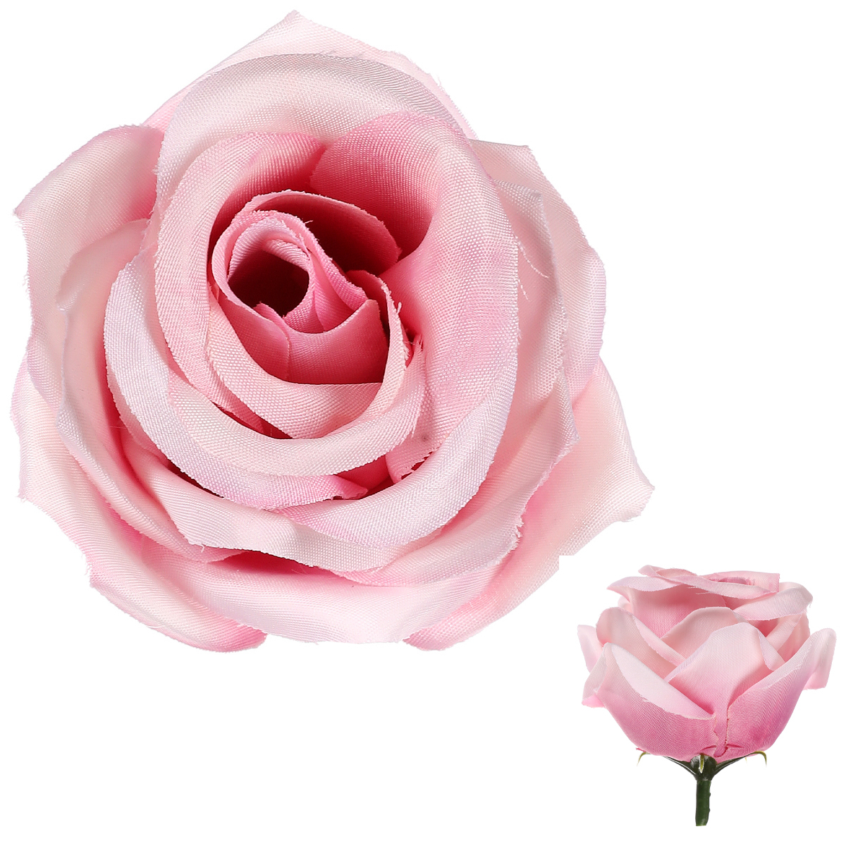 Růže, barva růžová, Květina umělá vazbová. Cena za balení 12 ks