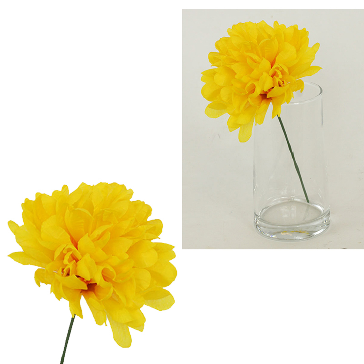 Chryzantéma. Květina umělá vazbová na drátě. Cena za 1ks (balení 12ks polybag)