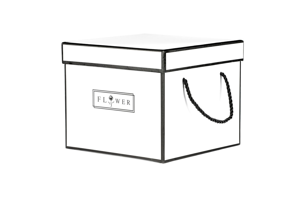 Flower box, papírový obal, bílá barva, cena za kus