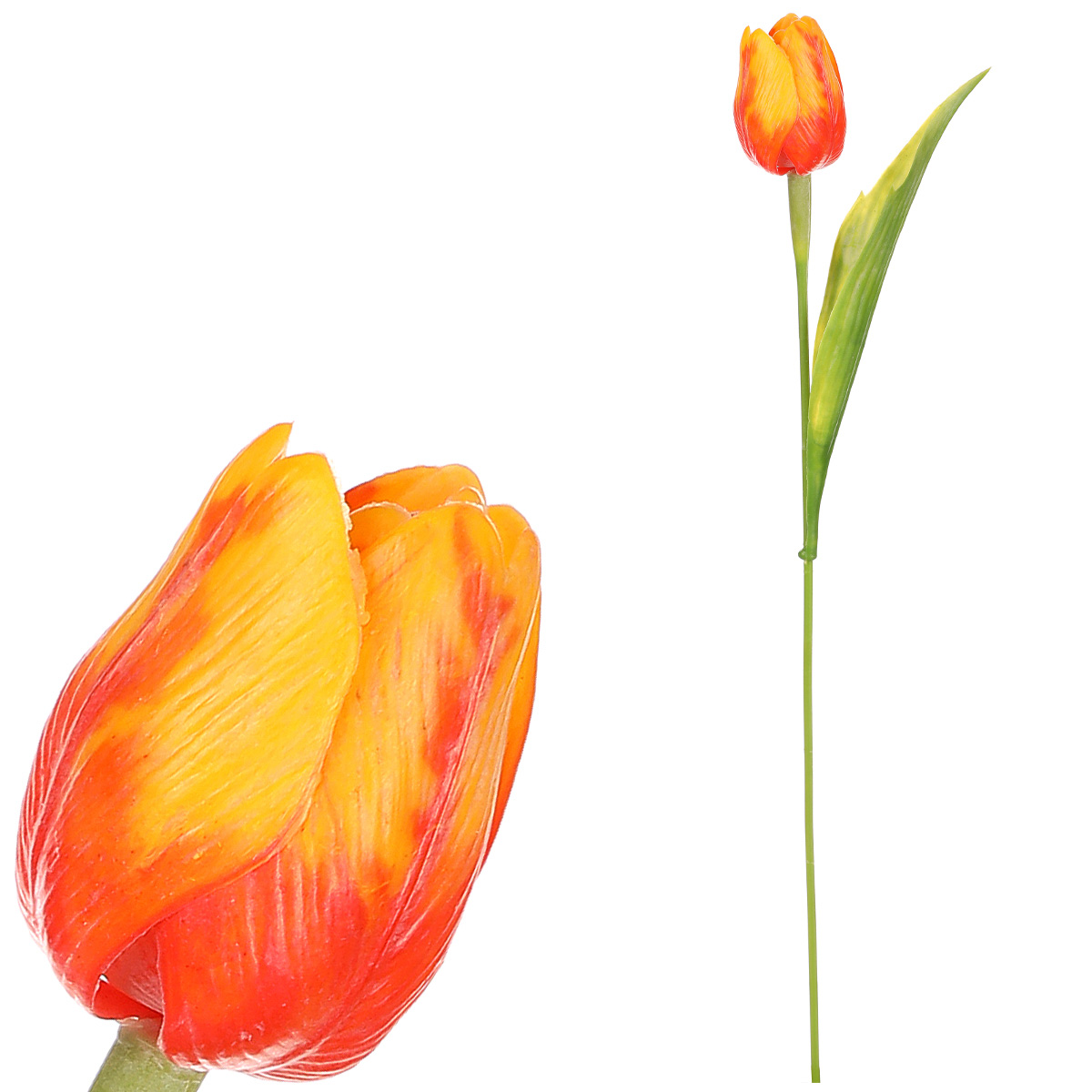 Tulipán plastový v oranžové barvě. Cena za 1ks. Ve svazku 6ks.