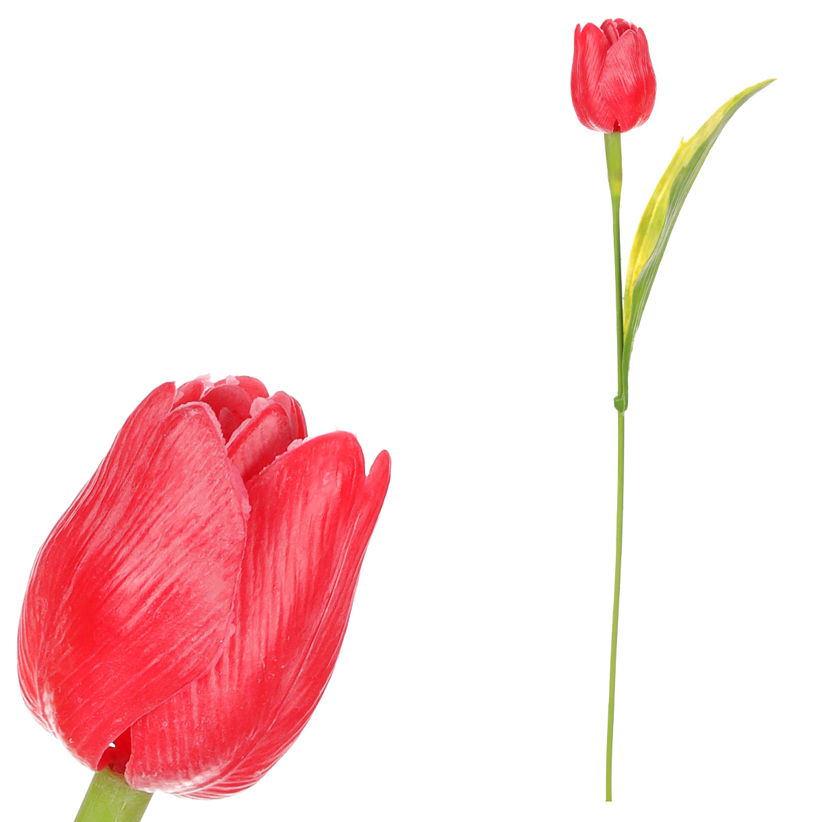 Tulipán plastový v červené barvě. Cena za 1ks. Ve svazku 12ks.
