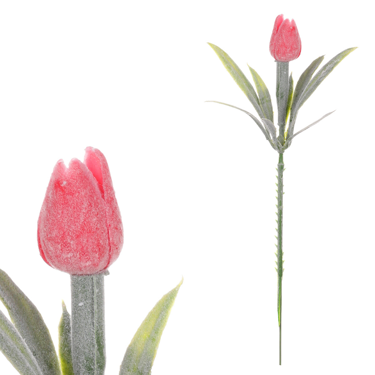 Mini tulipán v červené barvě  - zápich. Cena za 1ks. Ve svazku 6ks.