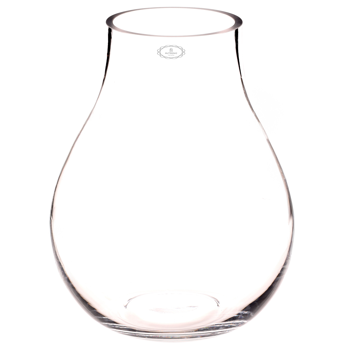 Váza skleněná střední - tvar kapka, čirá.
