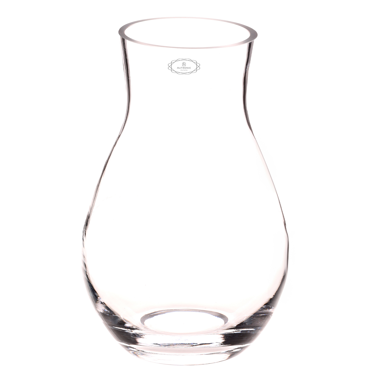Váza skleněná - tvar hruška, čirá.