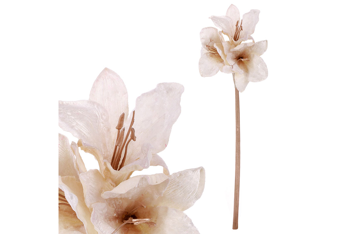 Amarylis, umělá květina, barva krémová .