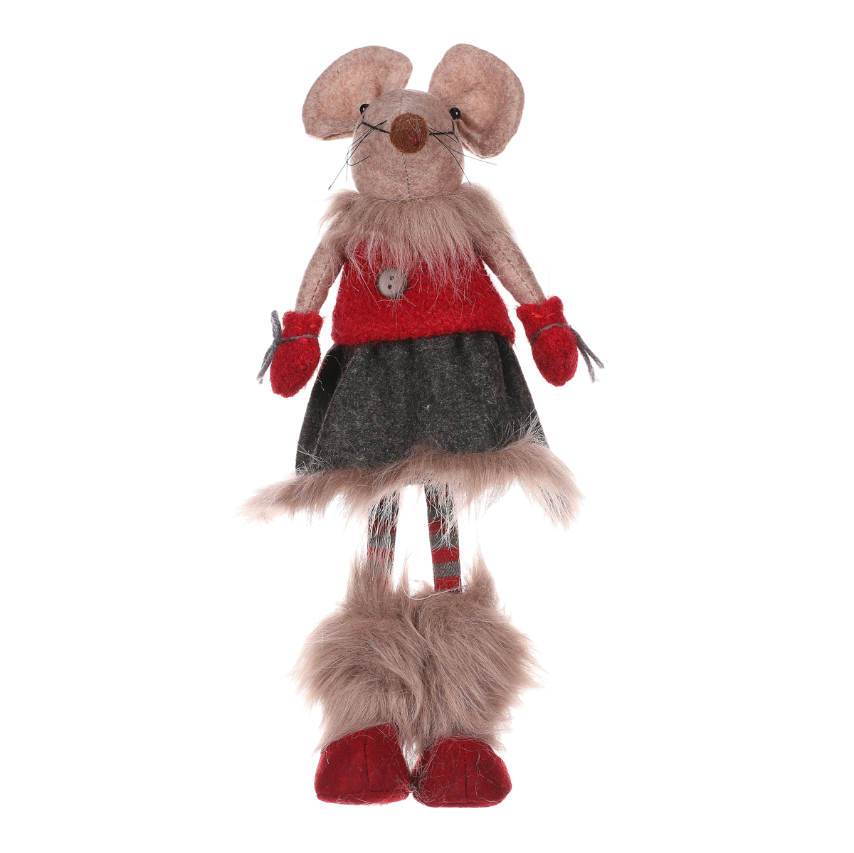 Myška v sukni, stojící, textilní dekorace