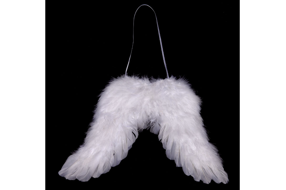 Andělská křídla z peří , barva bílá