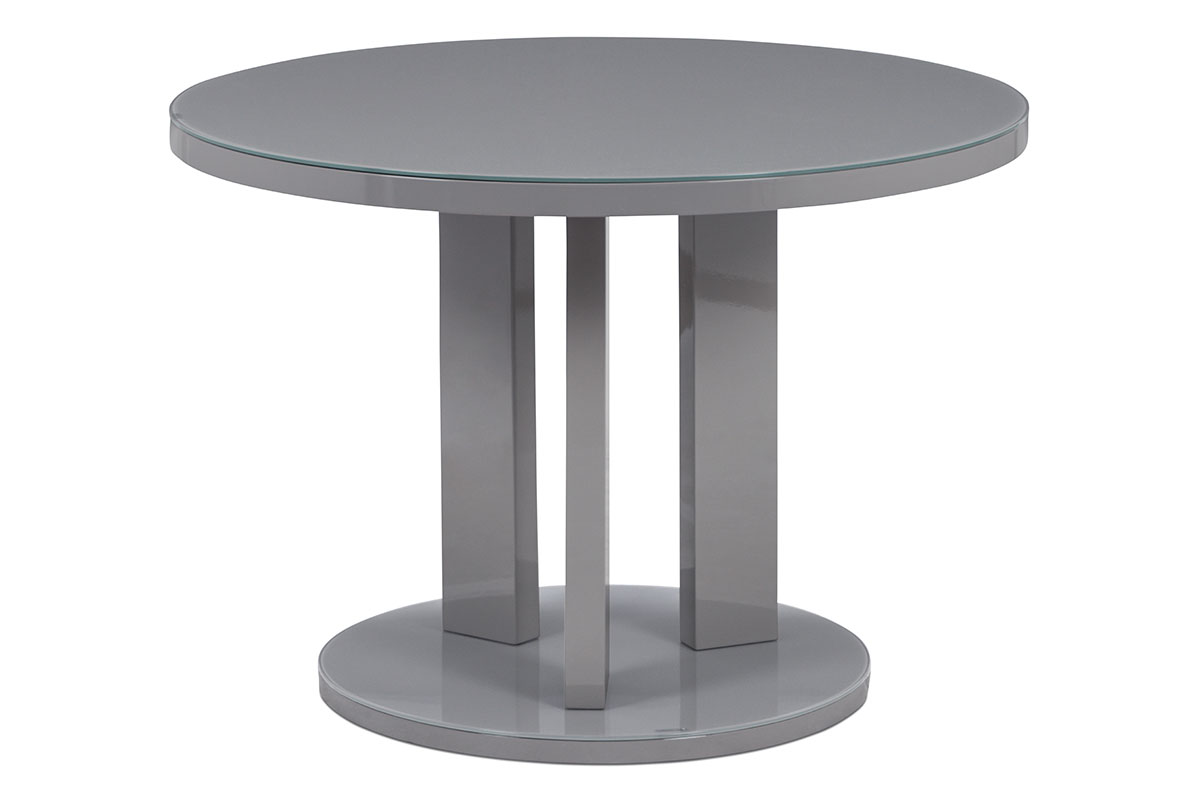 jedálenský stôl pr. 108 cm, sklo sivé + MDF sivá