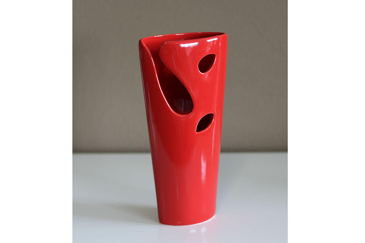 Keramická váza - červená