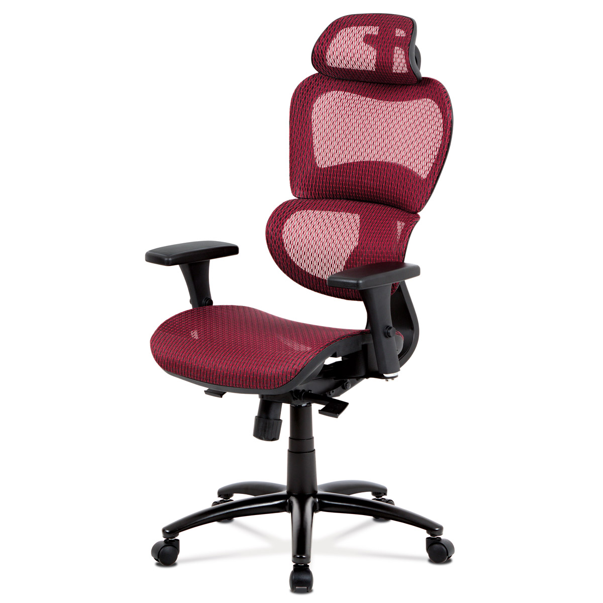 kancelárska stolička, látka mesh červená