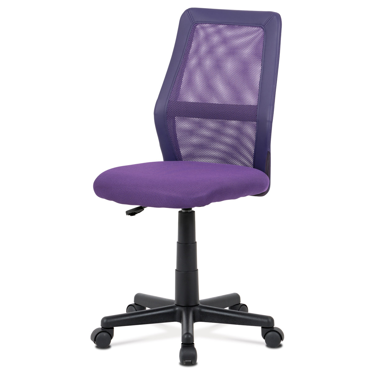 kancelárska stolička fialový MESH + ekokoža, výšk. nast., kríž plast čierny