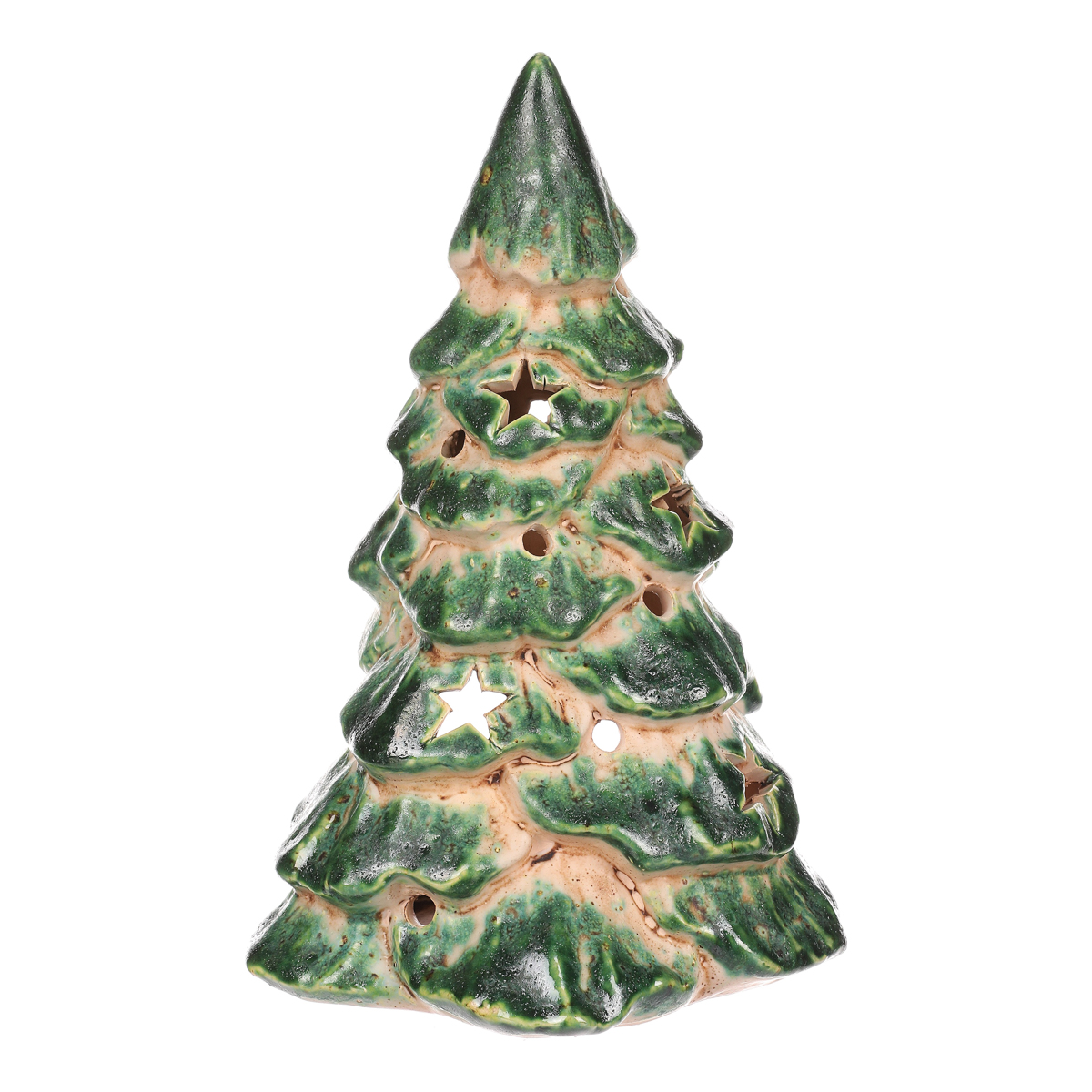 Stromek zelený - svícen na čajovou svíčku, keramika