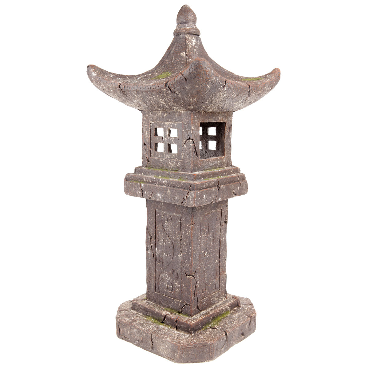 Pagoda se solárním LED světlem (baterie na solární dobíjení), zahradní magneziová keramika.