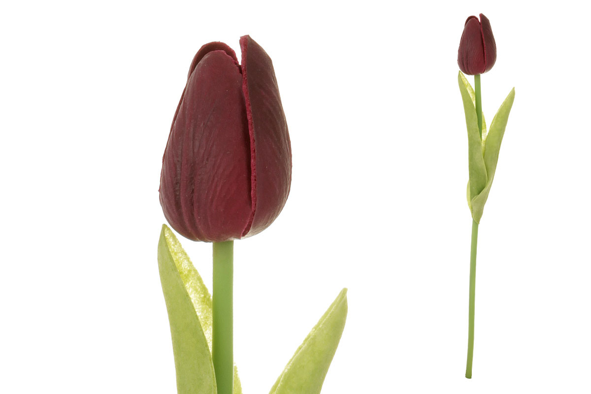 Umelý kvet penový, tulipán mini, farba bordó