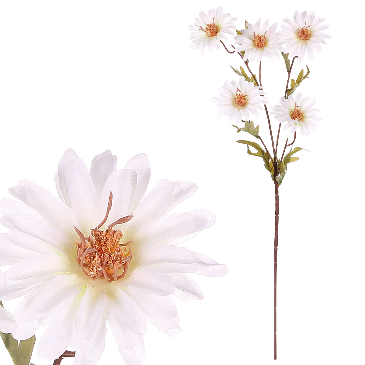 Chryzantéma, barva: bílá. Květina umělá.